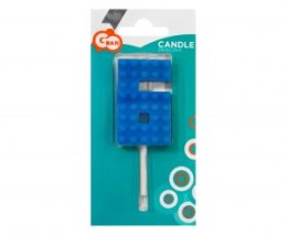 Świeczka urodzinowa Klocki, cyfra 6, wys. 5.5 cm Godan