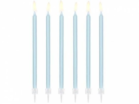 Świeczki urodzinowe, gładkie, niebieskie, 14 cm, 12 szt. Partydeco Świeczki urodzinowe, gładkie, niebieskie, 14 cm, 12 szt. Partydeco