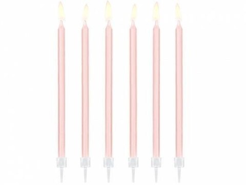 Świeczki urodzinowe, gładkie, różowe, 14 cm, 12 szt. Partydeco Świeczki urodzinowe, gładkie, różowe, 14 cm, 12 szt. Partydeco