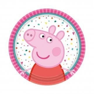 Talerzyki papierowe, Świnka Peppa, 18 cm, 8 szt. Amscan / Anagram Talerzyki papierowe, Świnka Peppa, 18 cm, 8 szt. Amscan / Anagram