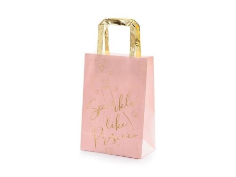 Torebki na prezenty Prosecco, różowy, 18 x 26 x 10 cm Partydeco Torebki na prezenty Prosecco, różowy, 18 x 26 x 10 cm Partydeco