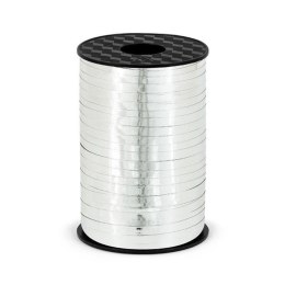 Wstążka plastikowa, Srebrna Metalizowana, 5mm/225m Partydeco