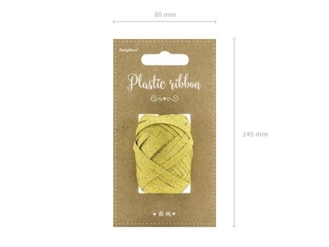 Wstążka plastikowa, złoty, 5mm/10m Partydeco Wstążka plastikowa, złoty, 5mm/10m Partydeco