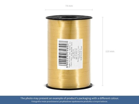 Wstążka plastikowa, złoty, 5mm/225m Partydeco Wstążka plastikowa, złoty, 5mm/225m Partydeco