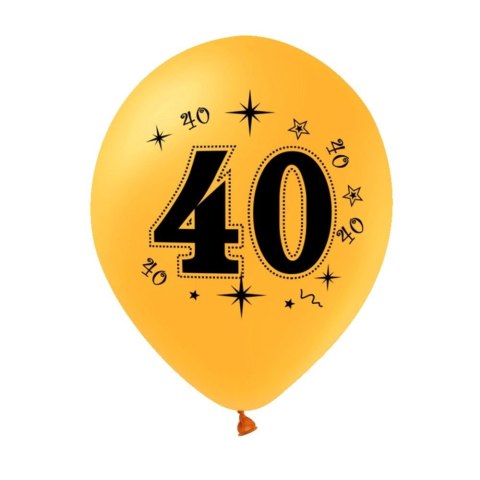 Zestaw balonów na 40 urodziny, czarno-złote, 30cm, 10szt. PartyPal Zestaw balonów na 40 urodziny, czarno-złote, 30cm, 10szt. PartyPal
