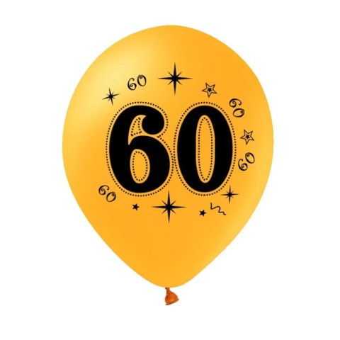 Zestaw balonów na 60 urodziny, czarno-złote, 30cm, 10szt. PartyPal Zestaw balonów na 60 urodziny, czarno-złote, 30cm, 10szt. PartyPal