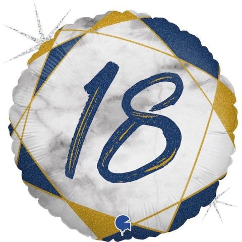 Balon Foliowy 18 urodziny, marmur granat, 46 cm Grabo Balon Foliowy 18 urodziny, marmur granat, 46 cm Grabo