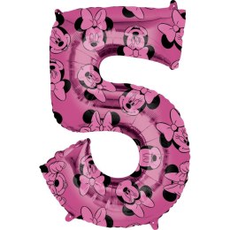 Balon Foliowy Cyfra 5 Myszka Minnie 66 cm Amscan / Anagram