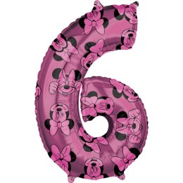 Balon Foliowy Cyfra 6 Myszka Minnie 66 cm Amscan / Anagram