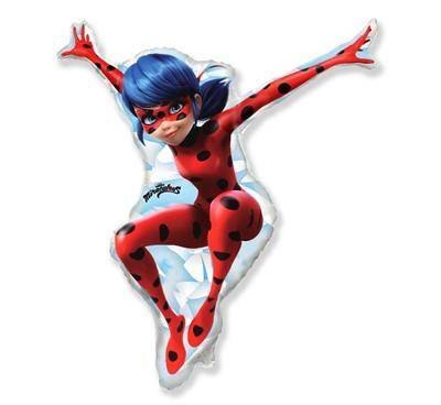 Balon Foliowy - Lady Bug Miraculum, Biedronka i Czarny Kot, FX Flexmetal Balon Foliowy - Lady Bug Miraculum, Biedronka i Czarny Kot, FX Flexmetal
