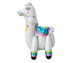 Balon Foliowy - Lama biała, stojąca, 3D 65 cm Godan