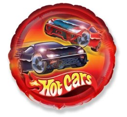 Balon Foliowy Samochody Hot Cars, okrągły 46 cm Flexmetal