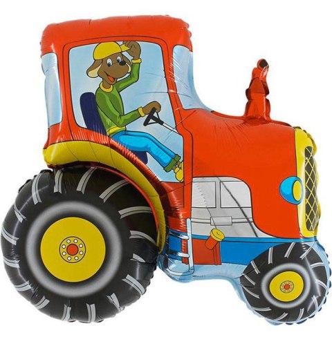 Balon Foliowy - Traktor Czerwony, Grabo Grabo Balon Foliowy - Traktor Czerwony, Grabo Grabo