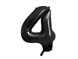 Balon foliowy Cyfra 4 czarna, 86cm Partydeco
