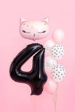 Balon foliowy Cyfra 4 czarna, 86cm Partydeco