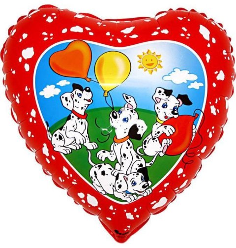 Balon foliowy - Dalmatyńczyki serce 46 cm Grabo Balon foliowy - Dalmatyńczyki serce 46 cm Grabo