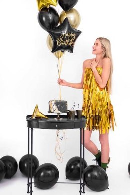 Balon foliowy Happy Birthday Czarna gwiazda 40 cm Partydeco