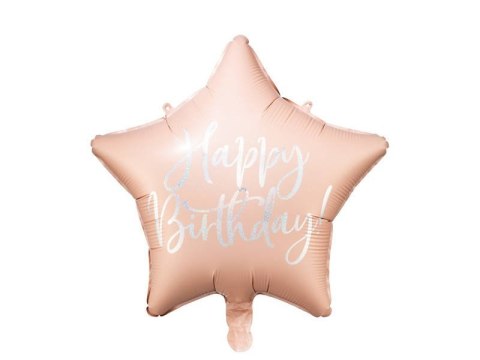 Balon foliowy Happy Birthday ! Różowa gwiazda 40 cm Partydeco Balon foliowy Happy Birthday ! Różowa gwiazda 40 cm Partydeco