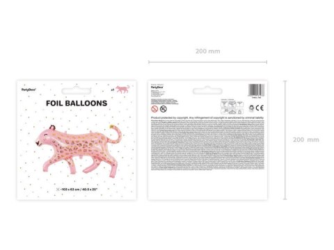 Balon foliowy Lampart, Różowa Pantera 103x63cm Partydeco Balon foliowy Lampart, Różowa Pantera 103x63cm Partydeco