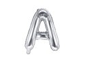 Balon foliowy Litera A, 35cm, Srebrna Partydeco