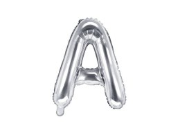 Balon foliowy Litera A, 35cm, Srebrna Partydeco