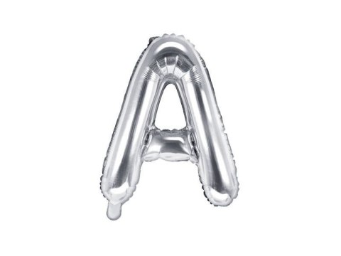 Balon foliowy Litera A, 35cm, Srebrna Partydeco Balon foliowy Litera A, 35cm, Srebrna Partydeco