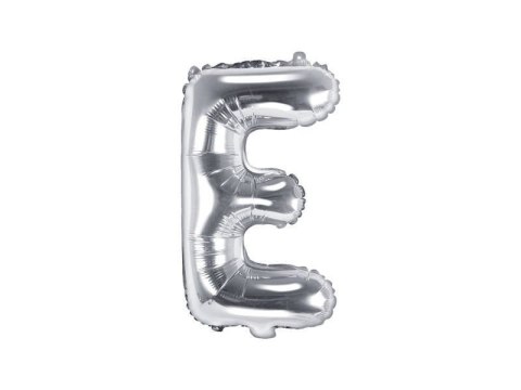 Balon foliowy Litera E, 35cm, Srebrna Partydeco Balon foliowy Litera E, 35cm, Srebrna Partydeco