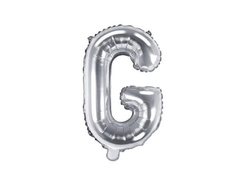 Balon foliowy Litera G, 35cm, Srebrna Partydeco Balon foliowy Litera G, 35cm, Srebrna Partydeco