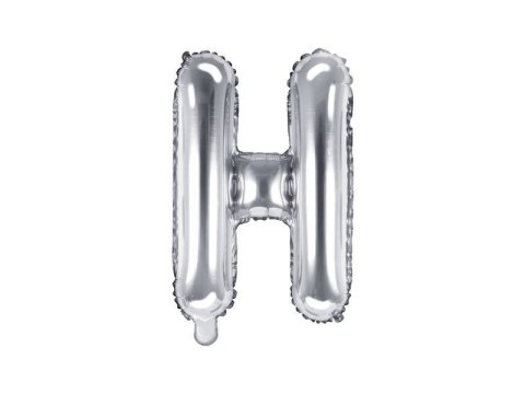 Balon foliowy Litera H, 35cm, Srebrna Partydeco Balon foliowy Litera H, 35cm, Srebrna Partydeco