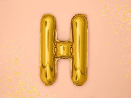 Balon foliowy Litera H, 35cm, Złota Partydeco