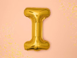 Balon foliowy Litera I, 35cm, Złota Partydeco