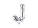Balon foliowy Litera J, 35cm, Srebrna Partydeco