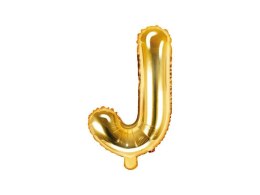 Balon foliowy Litera J, 35cm, Złota Partydeco
