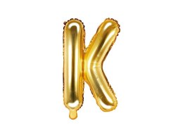 Balon foliowy Litera K, 35cm, Złota Partydeco