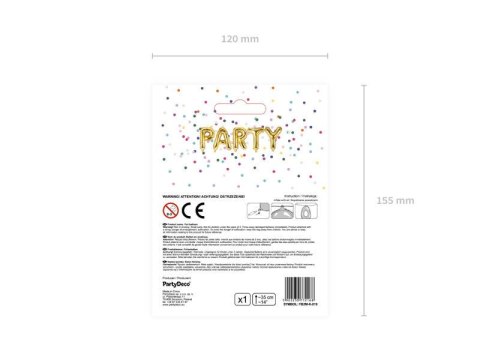 Balon foliowy Litera K, 35cm, Złota Partydeco Balon foliowy Litera K, 35cm, Złota Partydeco