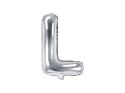 Balon foliowy Litera L, 35cm, Srebrna Partydeco