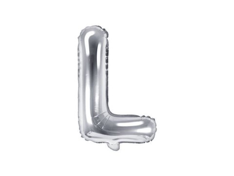 Balon foliowy Litera L, 35cm, Srebrna Partydeco Balon foliowy Litera L, 35cm, Srebrna Partydeco