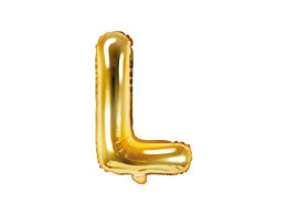Balon foliowy Litera L 35cm, Złota Partydeco