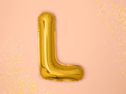 Balon foliowy Litera L 35cm, Złota Partydeco