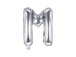 Balon foliowy Litera M, 35cm, Srebrna Partydeco