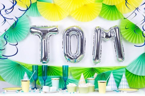 Balon foliowy Litera M, 35cm, Srebrna Partydeco Balon foliowy Litera M, 35cm, Srebrna Partydeco