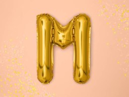 Balon foliowy Litera M 35cm, Złota Partydeco