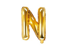 Balon foliowy Litera N 35cm, Złota Partydeco