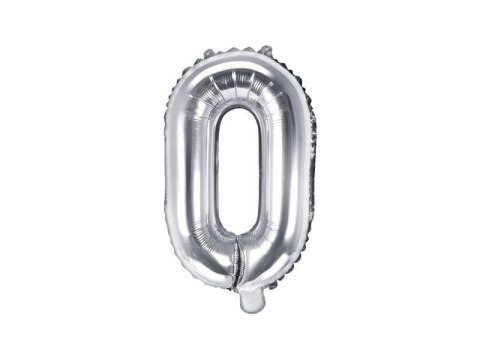 Balon foliowy Litera O, 35cm, Srebrna Partydeco Balon foliowy Litera O, 35cm, Srebrna Partydeco
