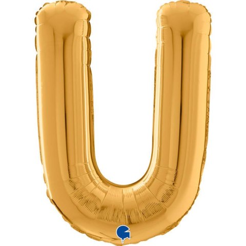 Balon foliowy Litera U, 66cm, Złota Grabo Balon foliowy Litera U, 66cm, Złota Grabo