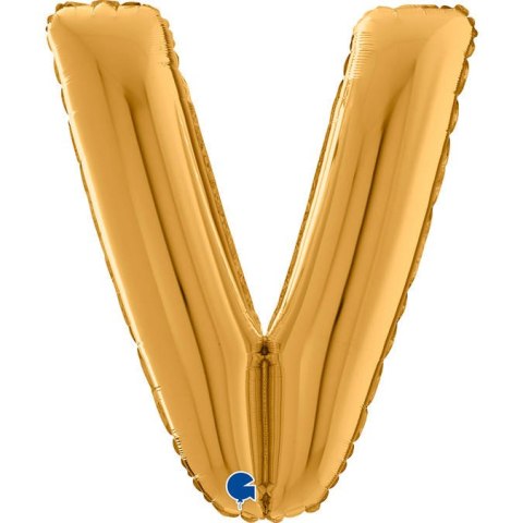 Balon foliowy Litera V, 66cm, Złota Grabo Balon foliowy Litera V, 66cm, Złota Grabo