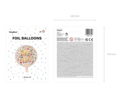 Balon foliowy Sto lat! Jasny różowy boho, 35cm Partydeco Balon foliowy Sto lat! Jasny różowy boho, 35cm Partydeco