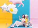 Balon foliowy kwiat Stokrotka, 80x71cm Partydeco
