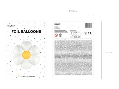 Balon foliowy kwiat Stokrotka, 80x71cm Partydeco Balon foliowy kwiat Stokrotka, 80x71cm Partydeco