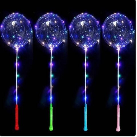Balon przeźroczysty bobo z lampkami led na patyku 50cm, 1 kompl. Marka niezdefiniowana Balon przeźroczysty bobo z lampkami led na patyku 50cm, 1 kompl. Marka niezdefiniowana